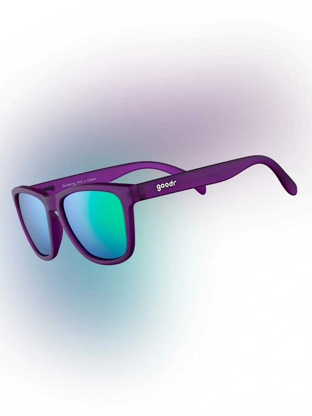 Goodr “Gardening With a Kraken” Sunglasses Purple Green Mirrored
